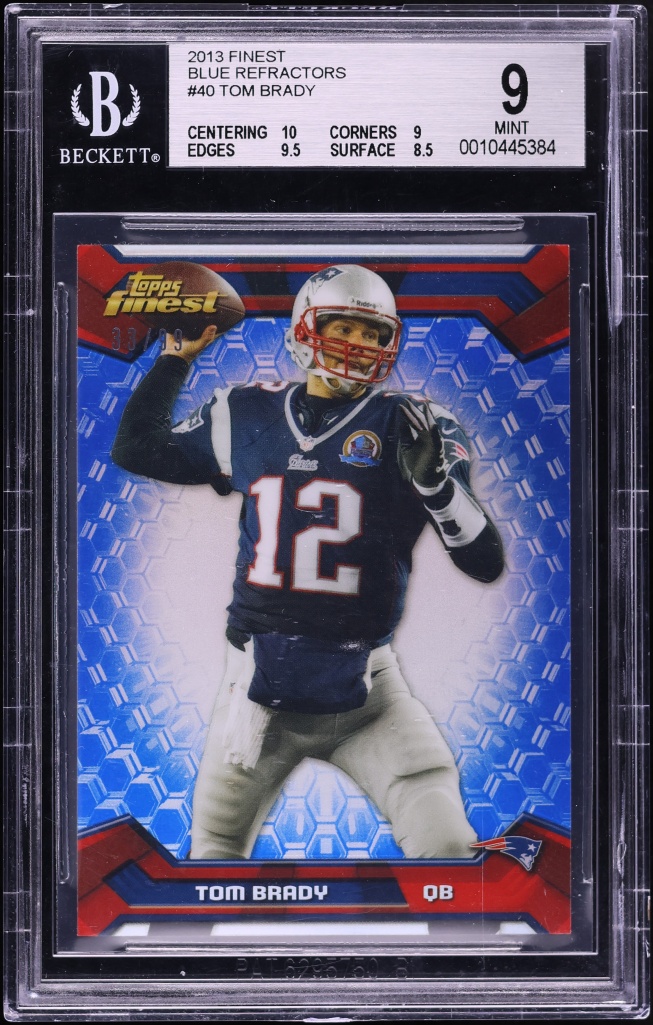 2013 Finest Blue Refractor Tom Brady /99 #40 BGS 9 MINT