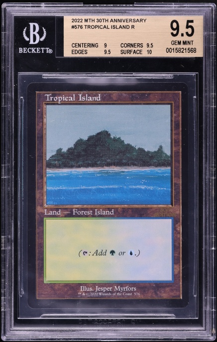 1993 Magic The Gathering MTG Alpha Dual Land Tropical Island BGS 9