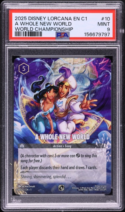 2025 Disney Lorcana Promo Challenge World Championship A Whole New World #10 PSA 9 MINT