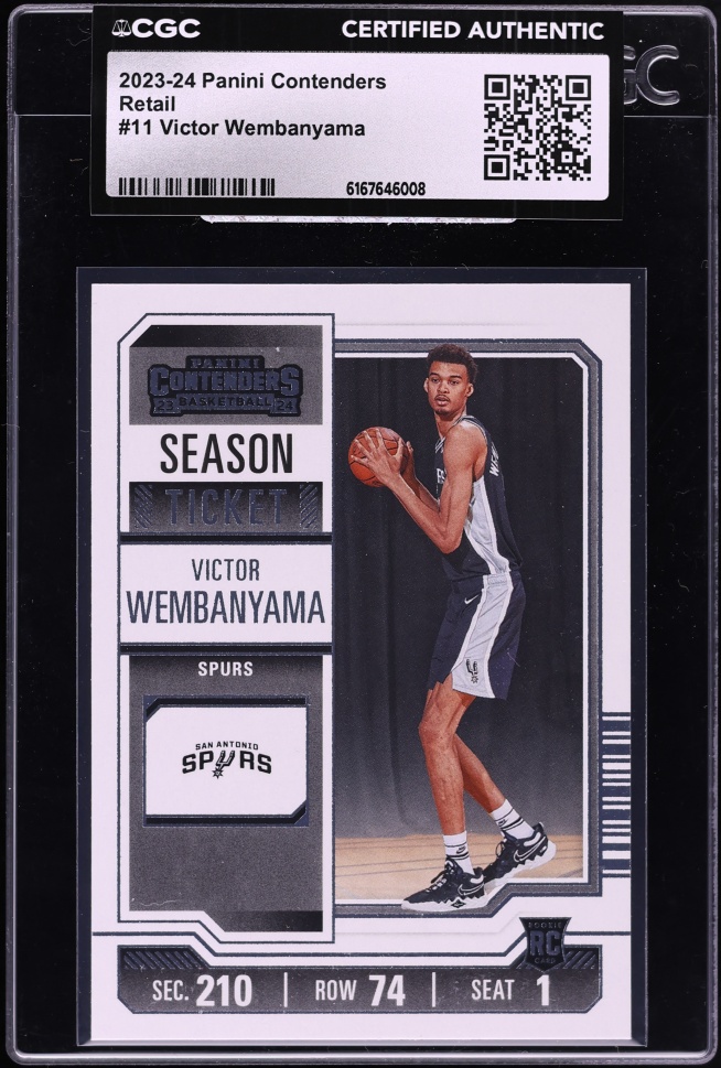 2023 Panini Contenders Season Ticket Retail Victor Wembanyama ROOKIE #11 CGC AUTH