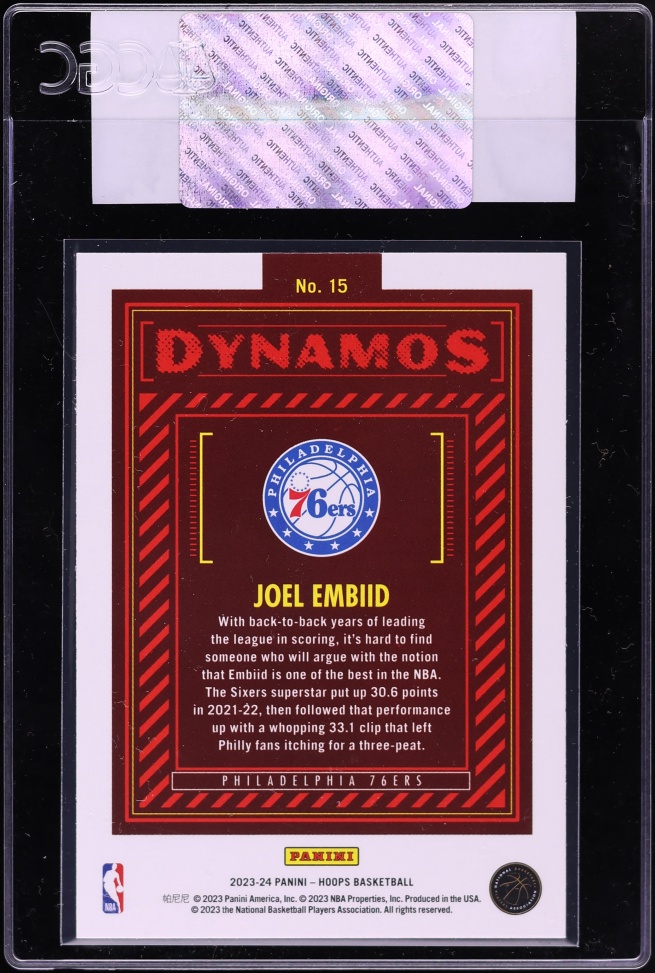 2023 Panini Hoops Dynamos Joel Embiid #15 CGC AUTH