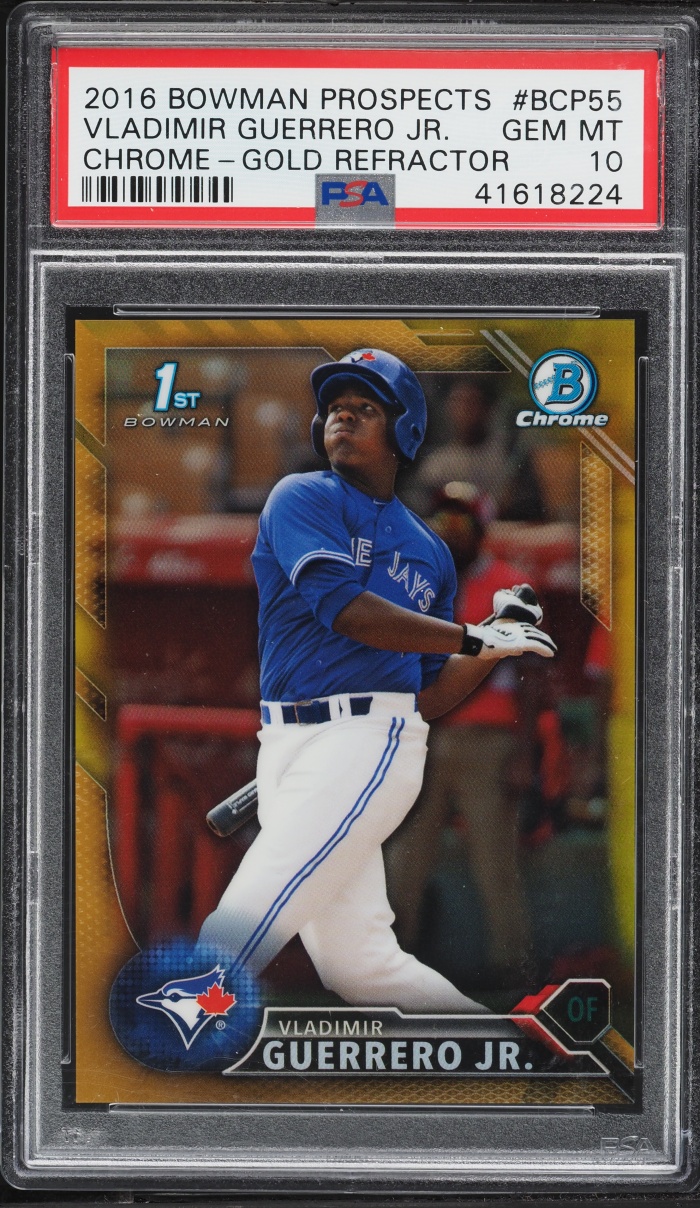 2016 Bowman Chrome Gold Refractor Vladimir Guerrero Jr. PROSPECT /50 #BCP55 PSA 10 GEM MINT