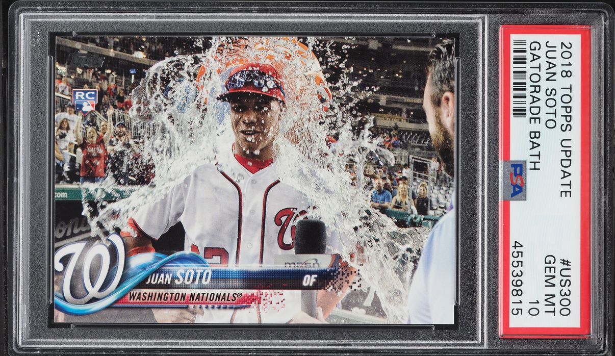2018 Topps Update Gatorade Bath Juan Soto SP ROOKIE #US300 PSA 10 GEM MINT