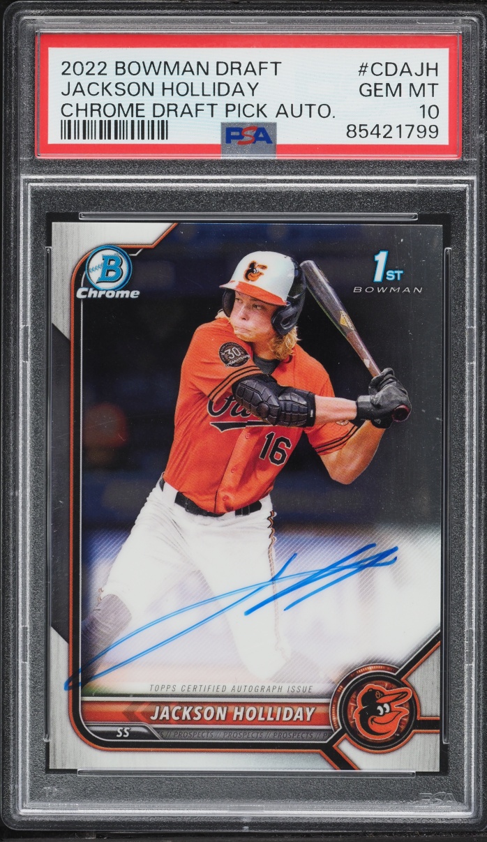 2022 Bowman Chrome Draft Picks Jackson Holliday PROSPECT AUTO #CDA-JH PSA 10 GEM MINT