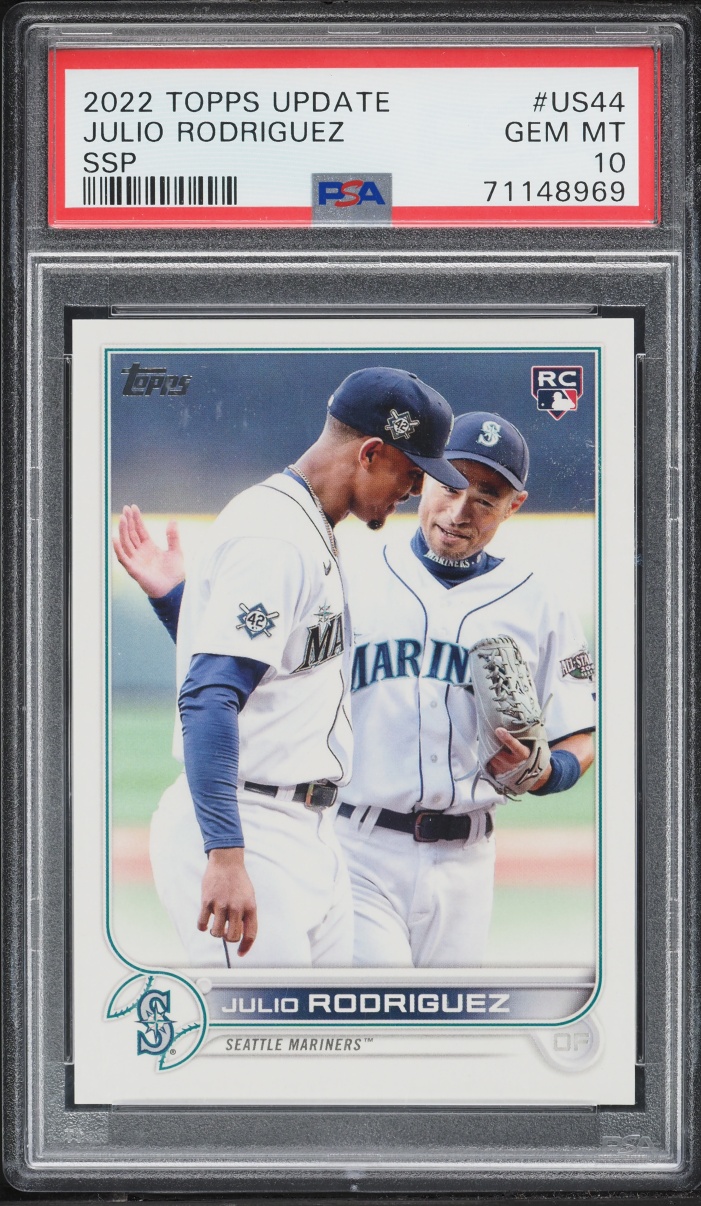 2022 Topps Update Julio Rodriguez w/ Ichiro SSP ROOKIE #US44 PSA 10 GEM MINT
