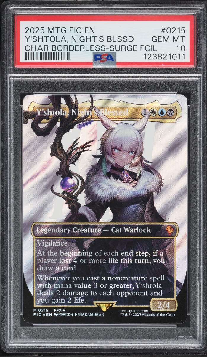 2025 Magic The Gathering MTG FF Borderless Surge Foil Y'Shtola Night's Blessed PSA 10 GEM MINT