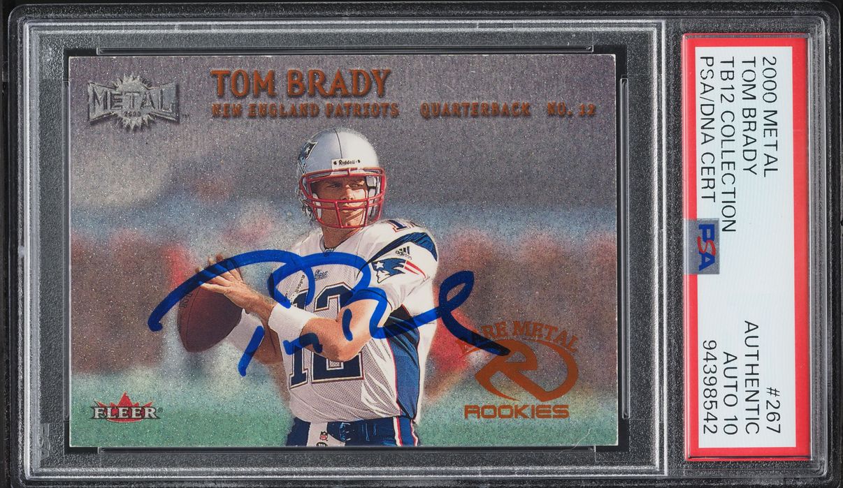 2000 Metal TB12 Collection Tom Brady AUTO DNA 10 #267 PSA AUTH