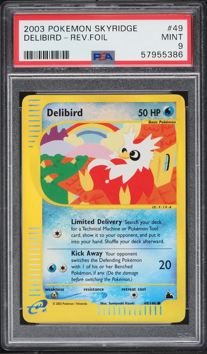 2003 Pokemon E/Card Skyridge Reverse Holo Delibird #49 PSA 9 MINT