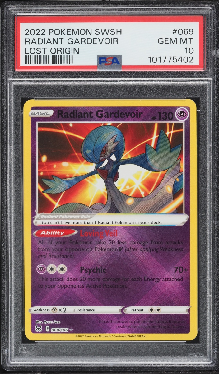 2022 Pokemon Sword & Shield Lost Origin Holo Radiant Gardevoir #69 PSA 10 GEM MINT