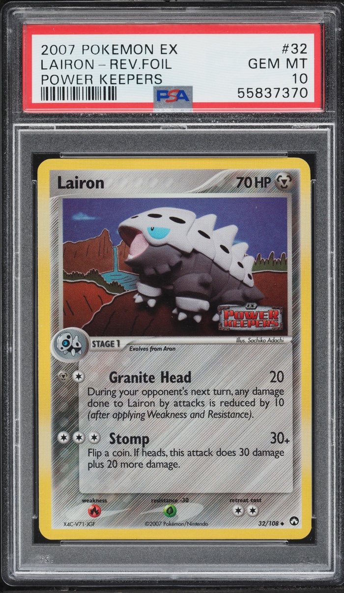 2007 Pokemon EX Power Keepers Reverse Holo Lairon #32 PSA 10 GEM MINT