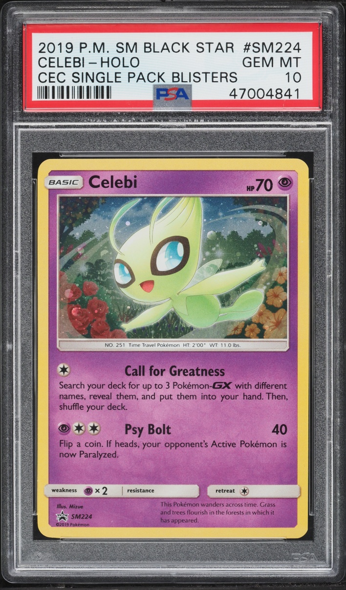 2019 Pokemon Sun & Moon Promo Cec Single Pack Holo Blisters Celebi #SM224 PSA 10 GEM MINT