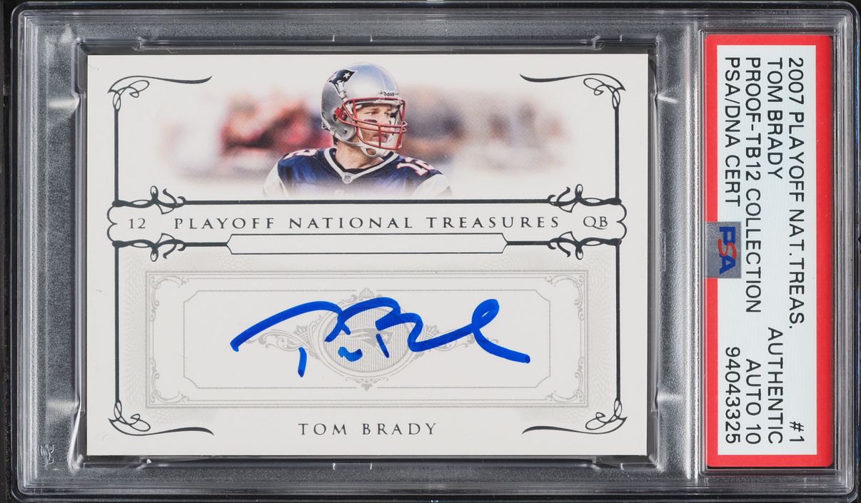 2007 Playoff National Treasures Proof TB12 Collection Tom Brady AUTO DNA 10 #1 PSA AUTH
