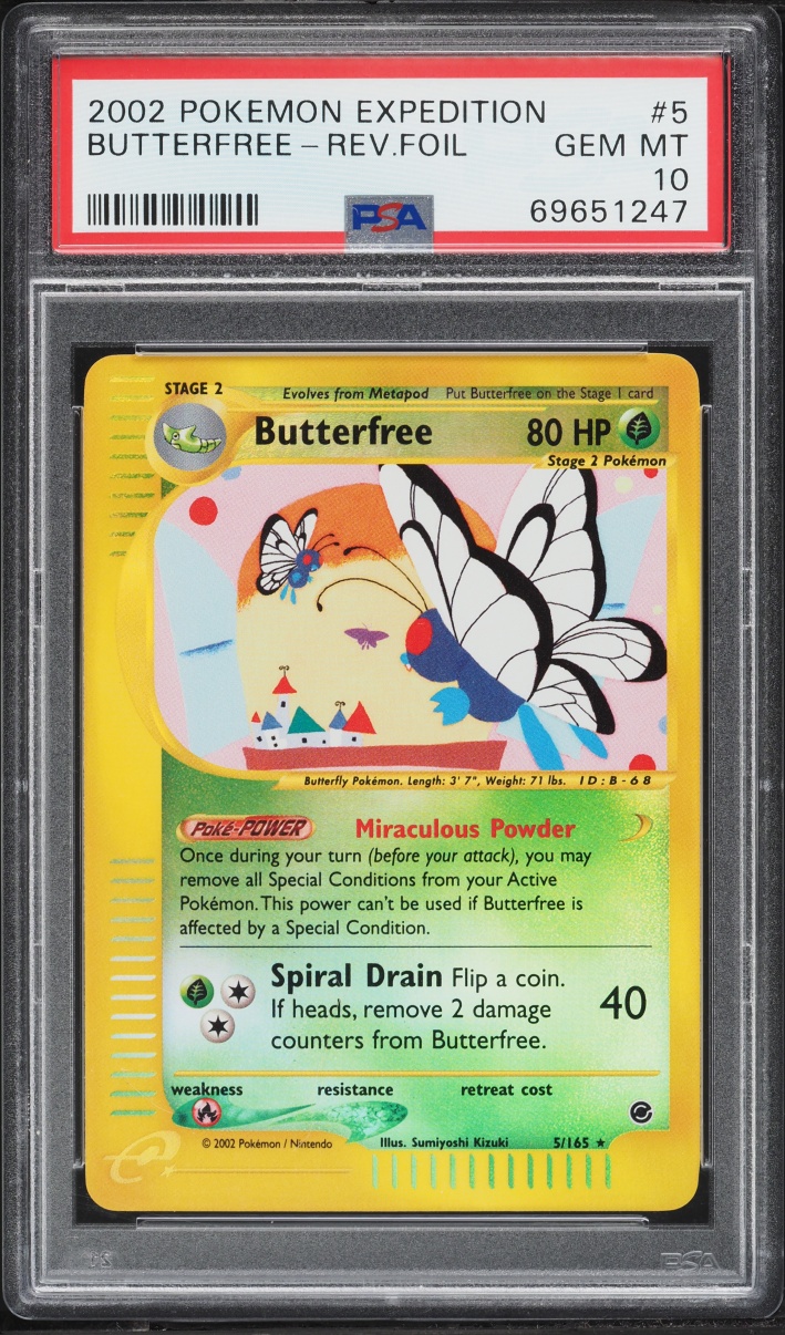2002 Pokemon Expedition Reverse Holo Butterfree #5 PSA 10 GEM MINT