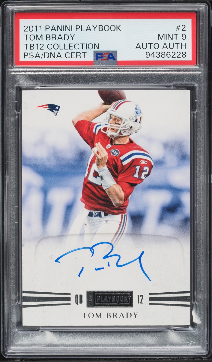 2011 Panini Playbook TB12 Collection Tom Brady AUTO DNA #2 PSA 9 MINT