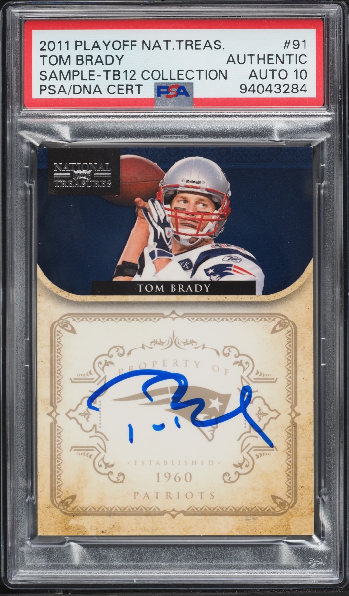 2011 Playoff National Treasures Sample TB12 Collection Tom Brady AUTO DNA 10 #91 PSA AUTH