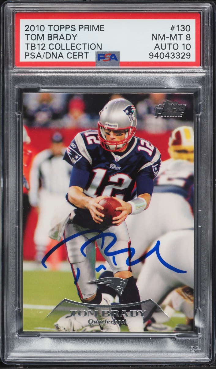 2010 Topps Prime TB12 Collection Tom Brady AUTO DNA 10 #130 PSA 8 NM-MT