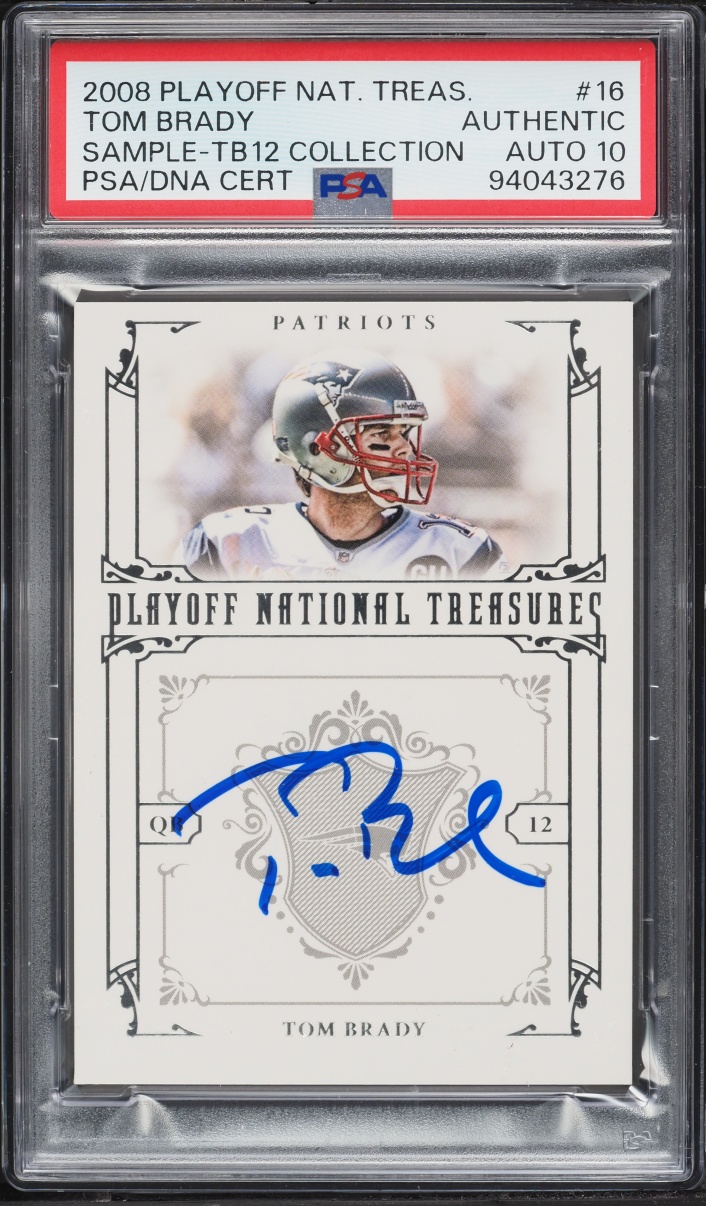 2008 Playoff National Treasure Sample TB12 Collection Tom Brady AUTO DNA 10 #16 PSA AUTH