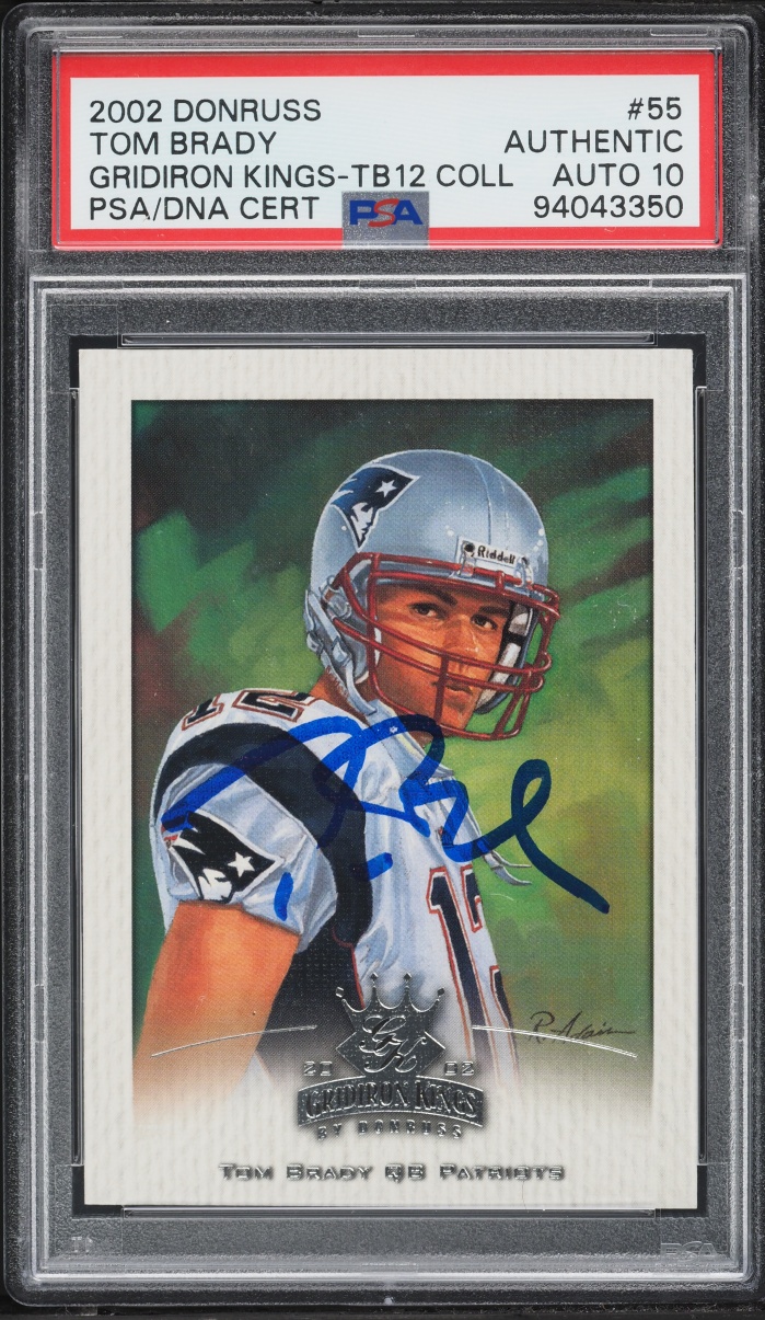2002 Donruss Gridiron Kings TB12 Collection Tom Brady AUTO DNA 10 #55 PSA AUTH