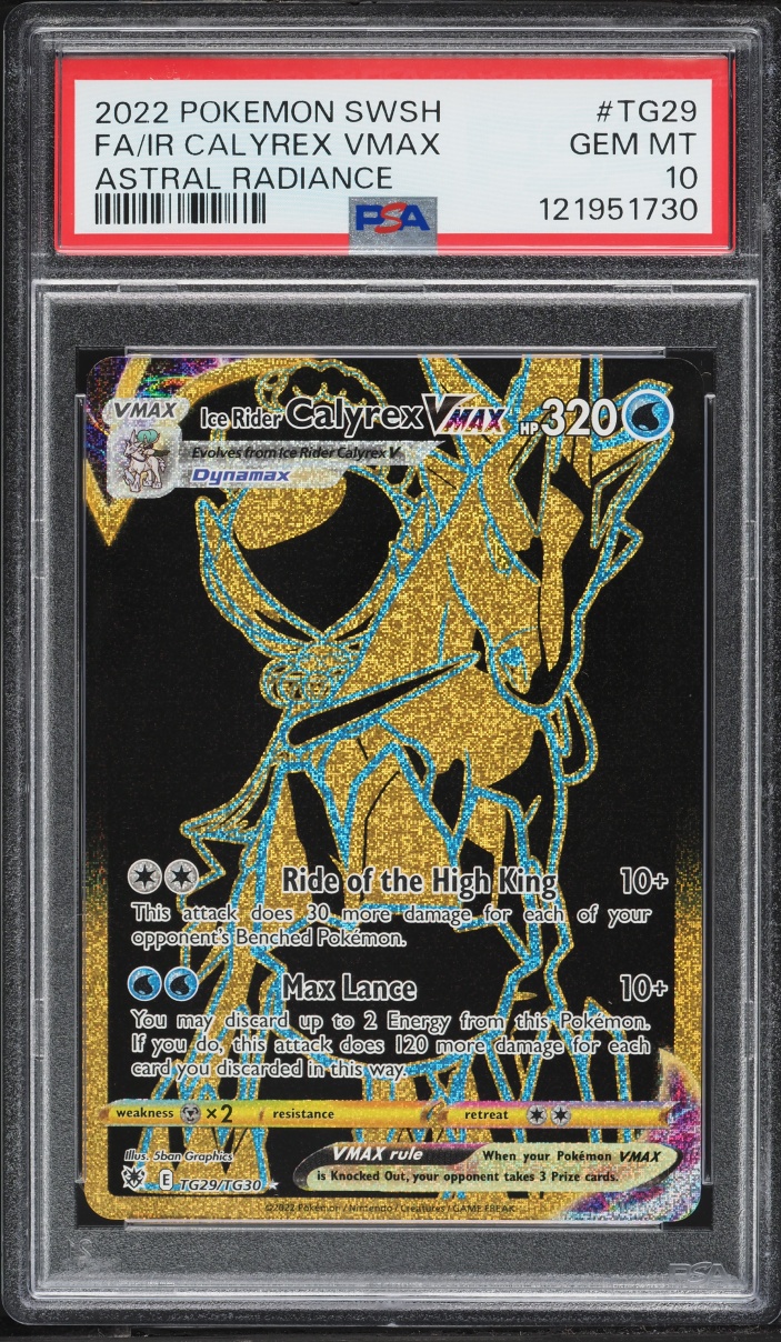 2022 Pokemon Sword & Shield Astral Radiance Full Art Ice Rider Calyrex VMAX #TG29 PSA 10 GEM