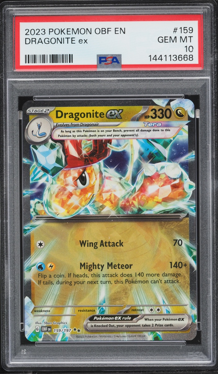 2023 Pokemon Scarlet & Violet Obsidian Flames Dragonite ex #159 PSA 10 GEM MINT
