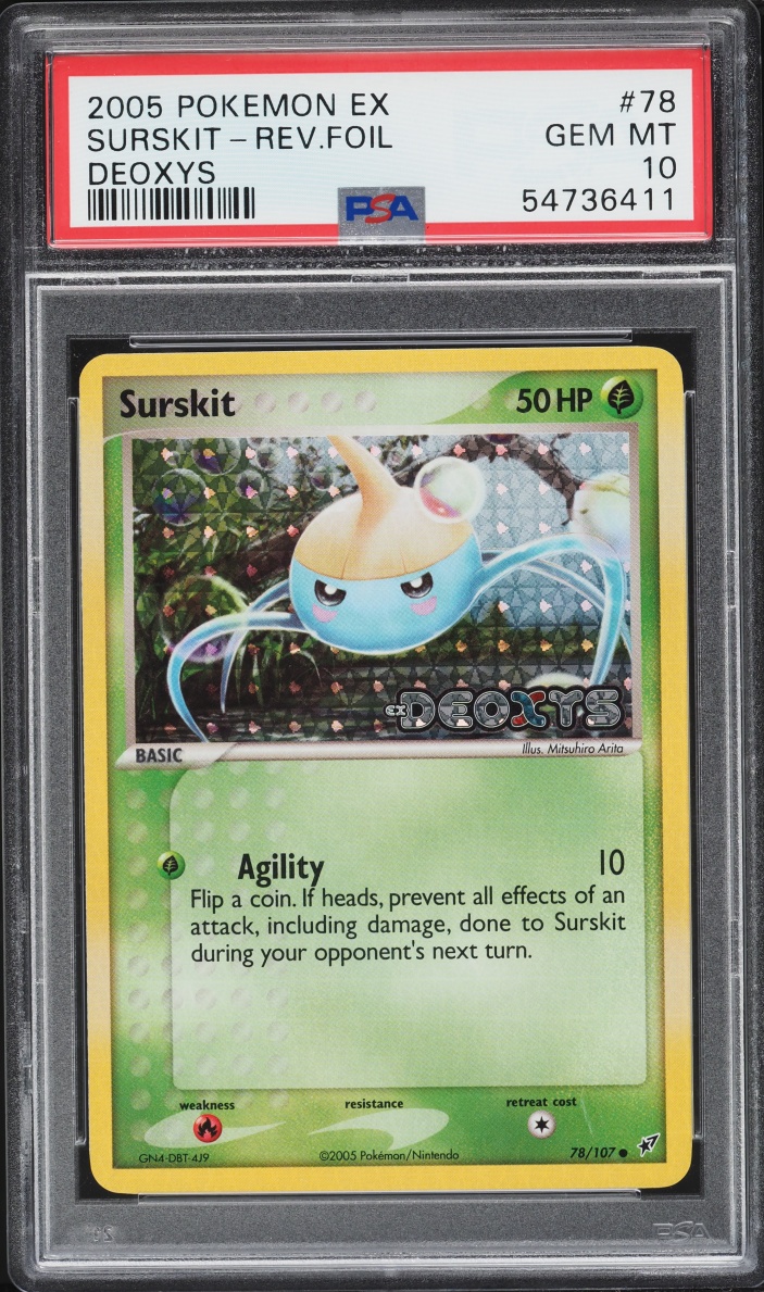 2005 Pokemon EX Deoxys Reverse Holo Surskit #78 PSA 10 GEM MINT