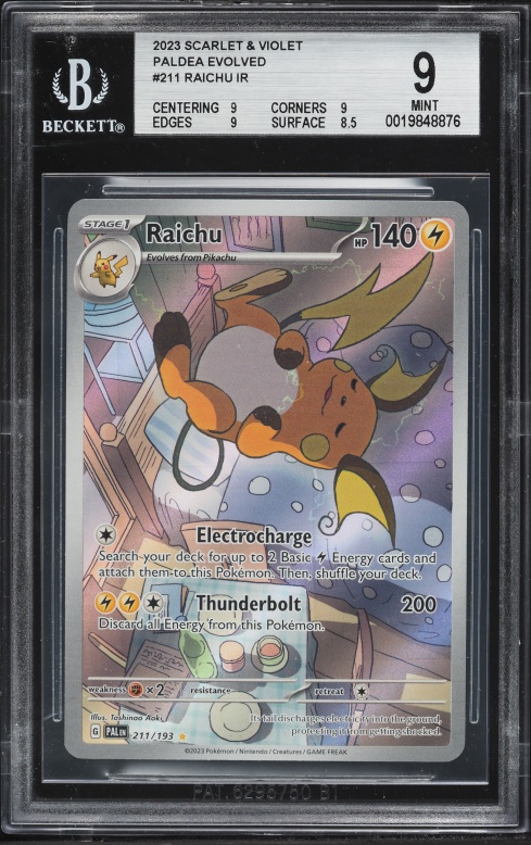 2023 Pokemon Scarlet & Violet Paldea Evolved IR Raichu #211 BGS 9 MINT