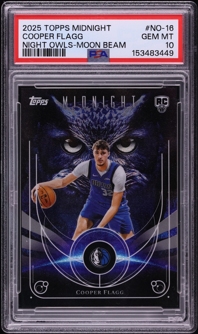 2025 Topps Midnight Night Owls Moon Beam Cooper Flagg ROOKIE #NO-16 PSA 10 GEM MINT