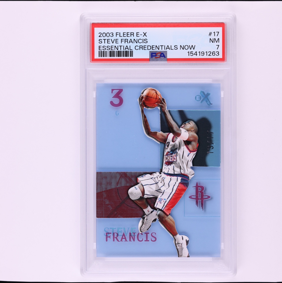2003 Fleer E-X Essential Credentials Now Steve Francis /17 #17 PSA 7 NRMT