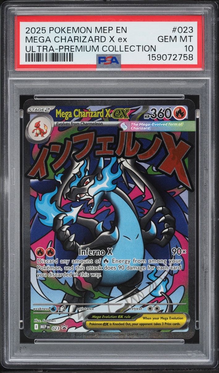 2025 Pokemon Mega Evolution Promo Ultra Premium Full Art Mega Charizard X Ex #23 PSA 10 GEM