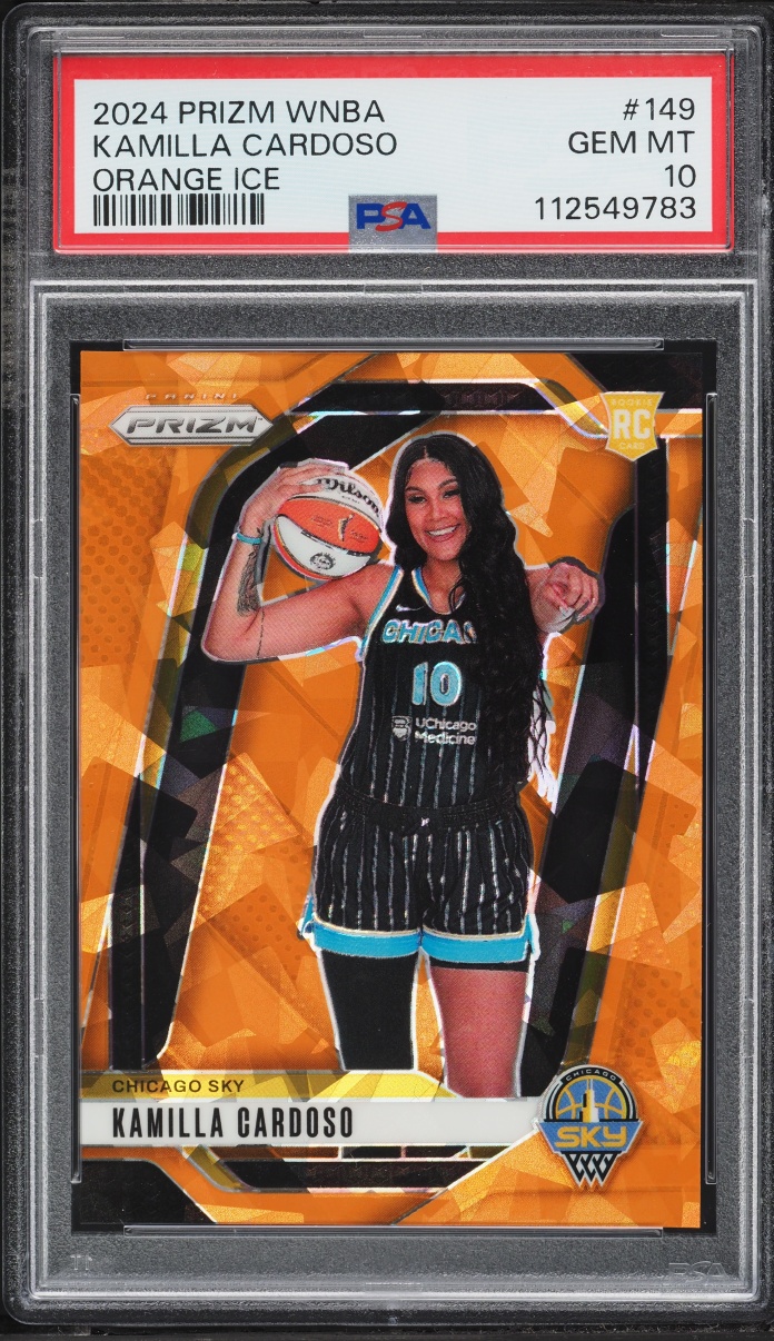 2024 Panini Prizm WNBA Orange Ice Kamilla Cardoso ROOKIE #149 PSA 10 GEM MINT