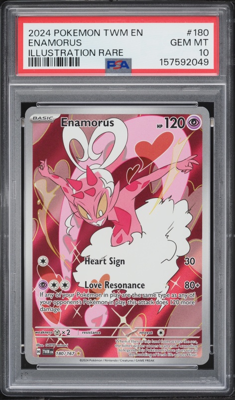 2024 Pokemon Scarlet & Violet Twilight Masquerade IR Enamorus #180 PSA 10 GEM MINT