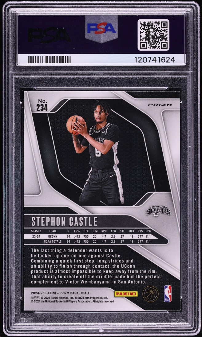 2024 Panini Prizm Pink Ice Stephon Castle ROOKIE #234 PSA 10 GEM MINT