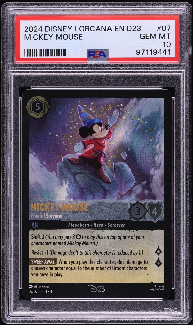 2024 Disney Lorcana Promo D23 Expo Mickey Mouse Playful Sorcerer #7 PSA 10 GEM MINT