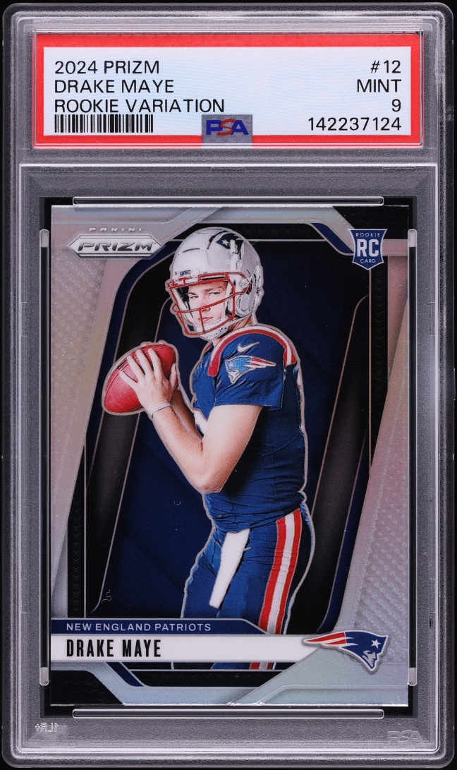 2024 Panini Prizm Silver Variation Drake Maye ROOKIE #12 PSA 9 MINT