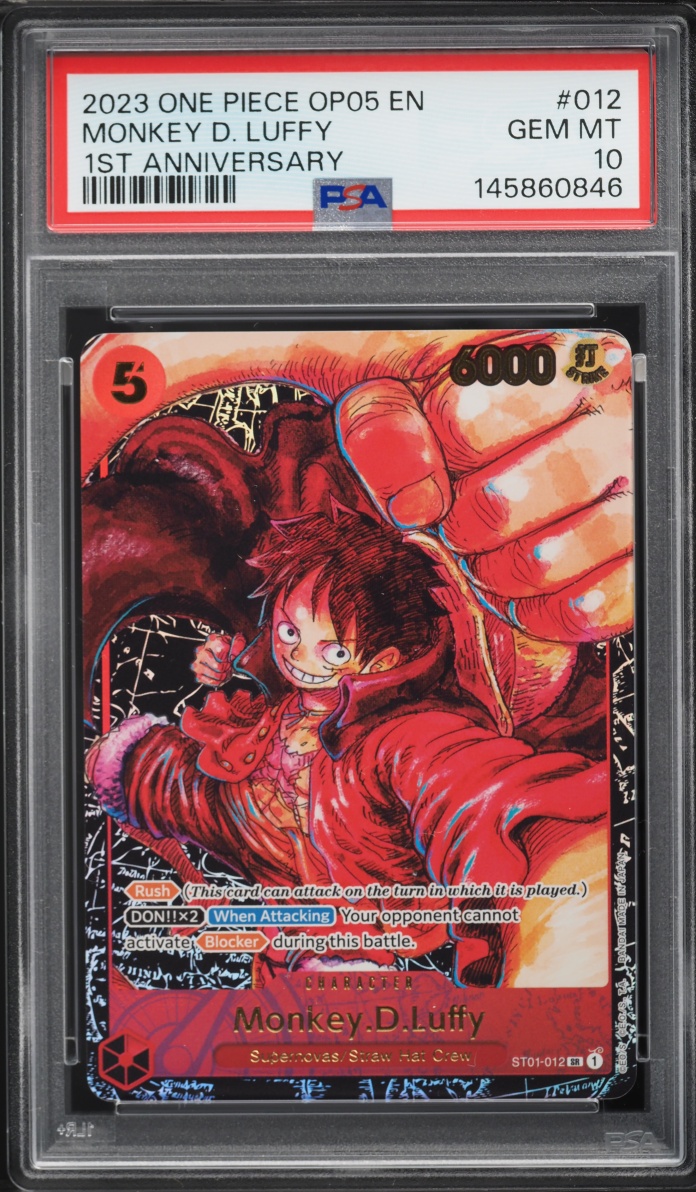 2023 One Piece Awakening Of The New Era 1st Anniversary SR Monkey D. Luffy #ST01-012 PSA 10
