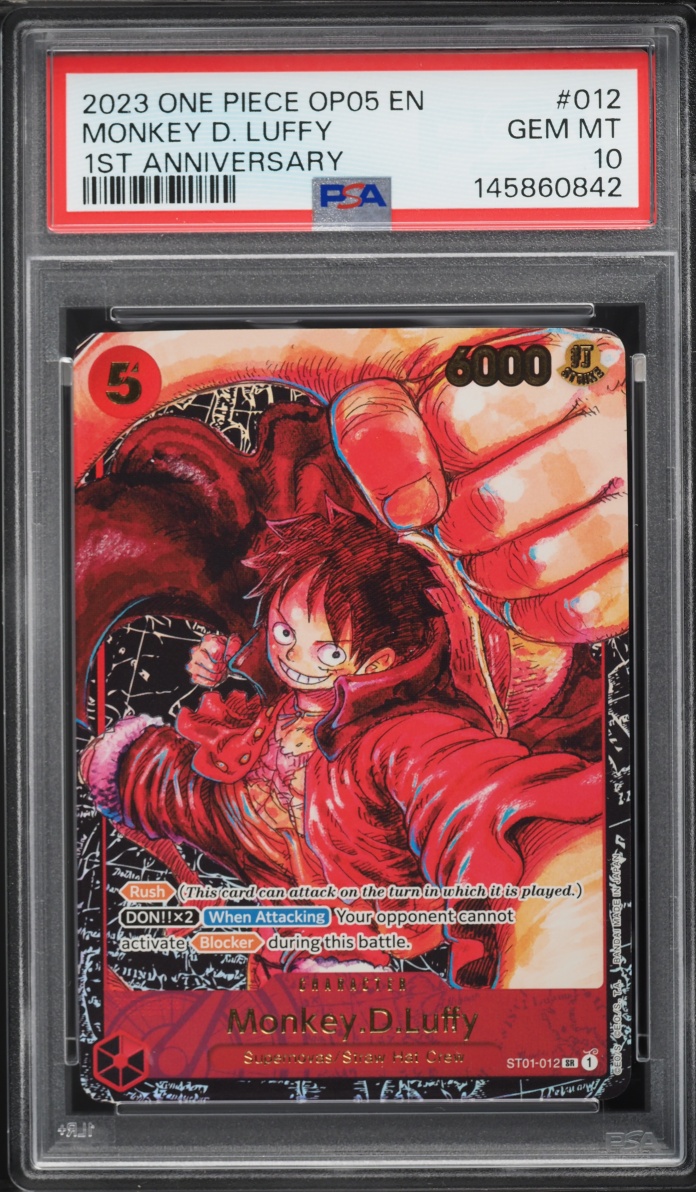 2023 One Piece Awakening Of The New Era 1st Anniversary SR Monkey D. Luffy #ST01-012 PSA 10