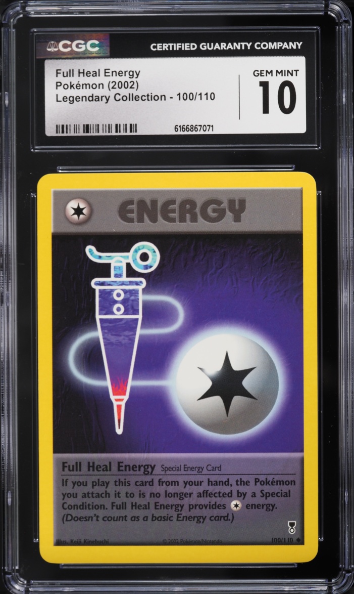 2002 Pokemon Legendary Collection Full Heal Energy #100 CGC 10 GEM MINT
