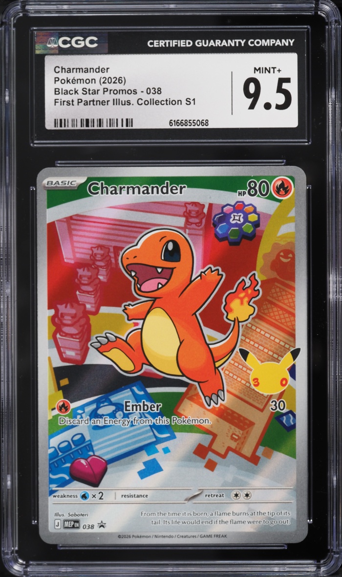 2026 Pokemon Mega Evolution Promo First Partner Illustration Full Art Charmander #38 CGC 9.5