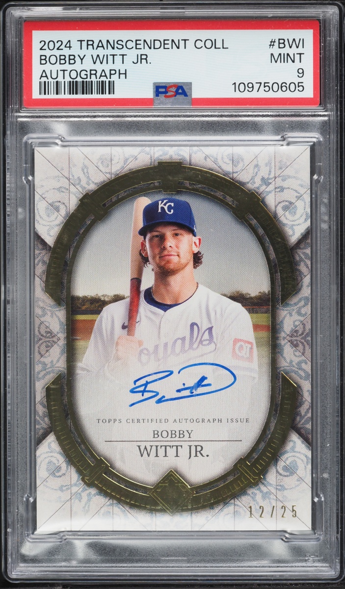 2024 Topps Transcendent Collection Bobby Witt Jr. AUTO /25 #TCA-BWI PSA 9 MINT