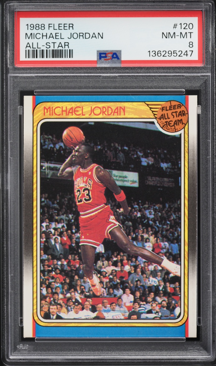 1988 Fleer Basketball Michael Jordan All-Star #120 PSA 8 NM-MT