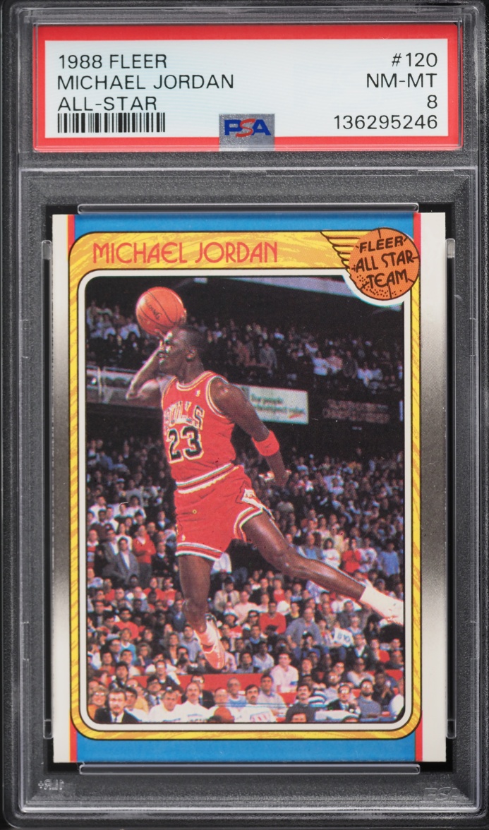 1988 Fleer Basketball Michael Jordan All-Star #120 PSA 8 NM-MT