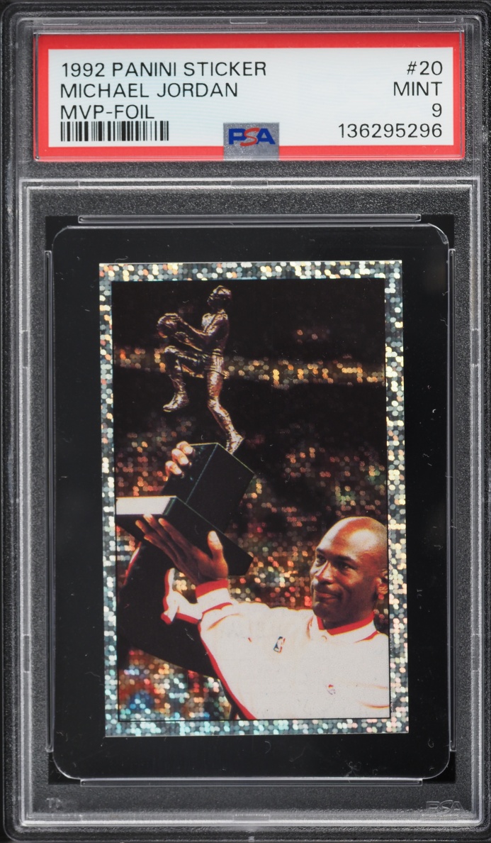 1992 Panini Sticker MVP Foil Michael Jordan #20 PSA 9 MINT