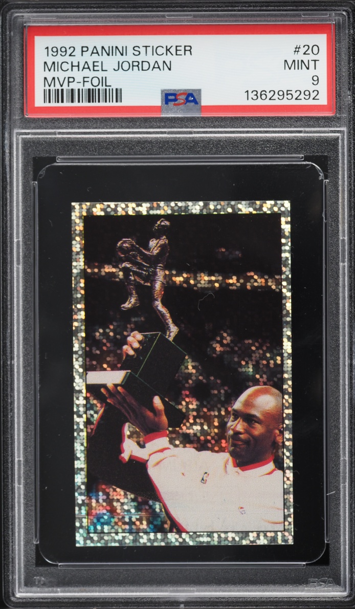 1992 Panini Sticker MVP Foil Michael Jordan #20 PSA 9 MINT