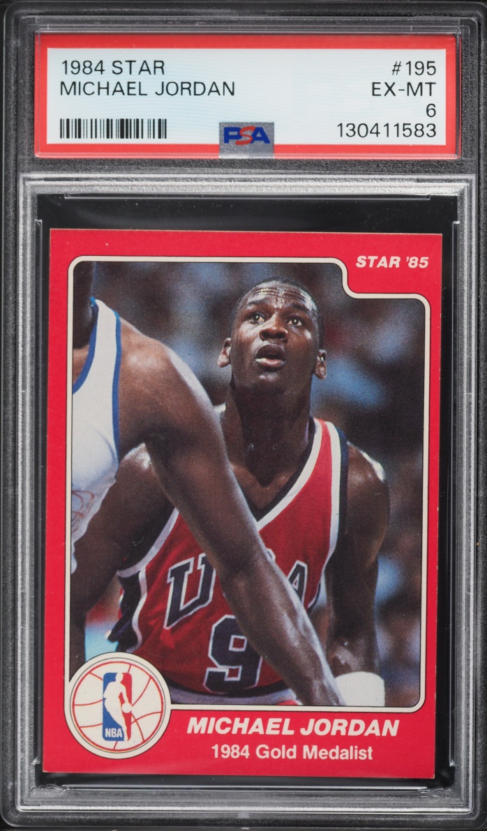 1984 Star Basketball Michael Jordan ROOKIE #195 PSA 6 EXMT