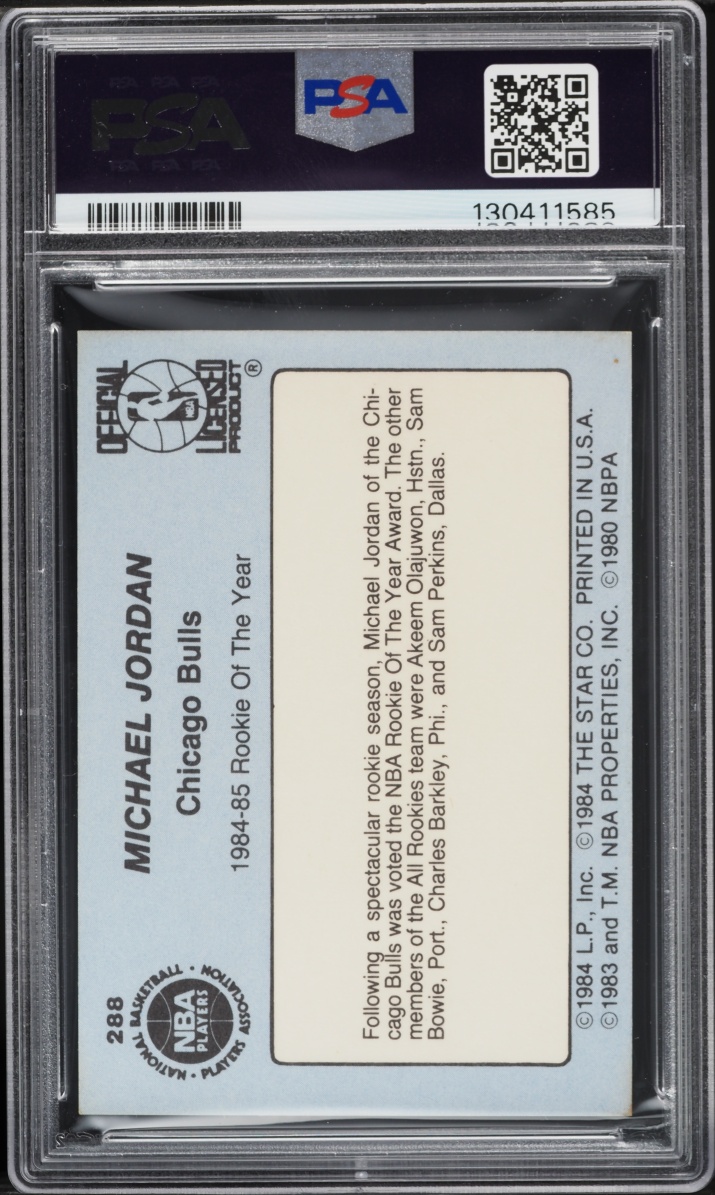 1984 Star Basketball Michael Jordan ROOKIE #288 PSA 5 EX