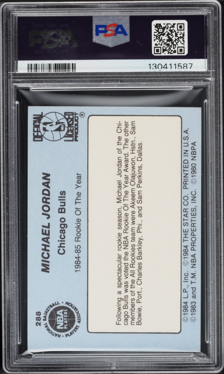 1984 Star Basketball Michael Jordan ROOKIE #288 PSA 6 EXMT