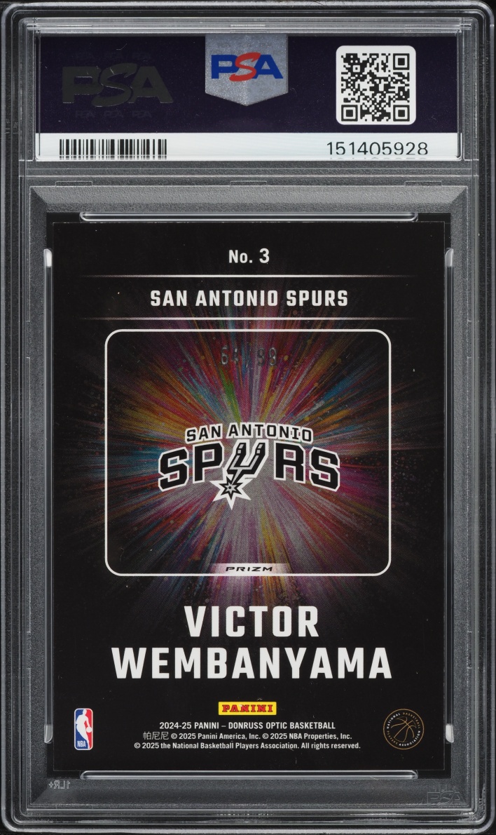 2024 Donruss Optic Lights Out Red Prizm Victor Wembanyama /99 #3 PSA 10 GEM MINT