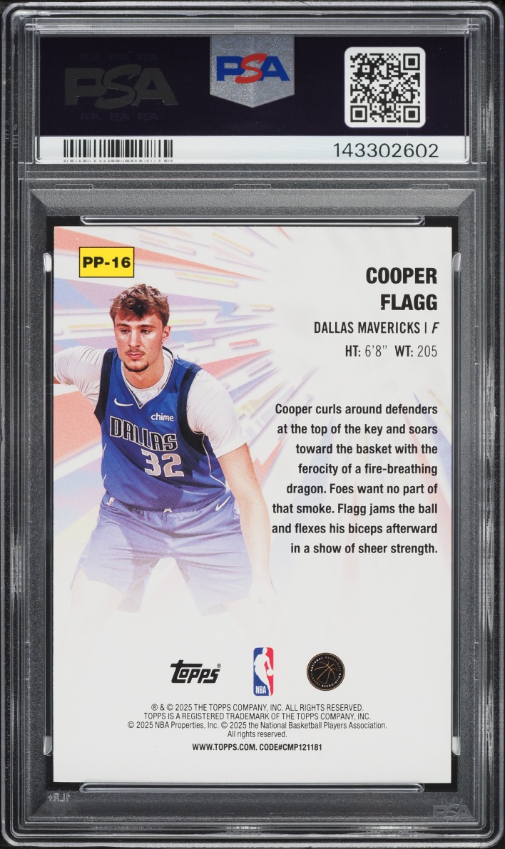 2025 Topps Power Players Cooper Flagg ROOKIE #PP-16 PSA 10 GEM MINT