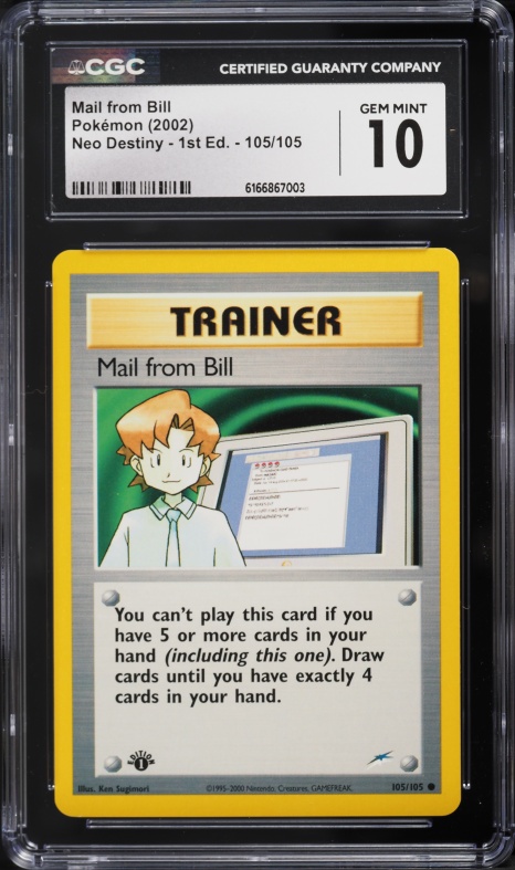 pokemon trainer card bill - Scarlet & Violet - 151 - Bill's Transfer - 156/165 Draw 2 cards Mail from Bill (105) (1st