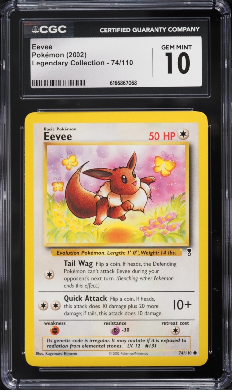 2002 Pokemon Legendary Collection Reverse Holo Eevee #74 PSA 7